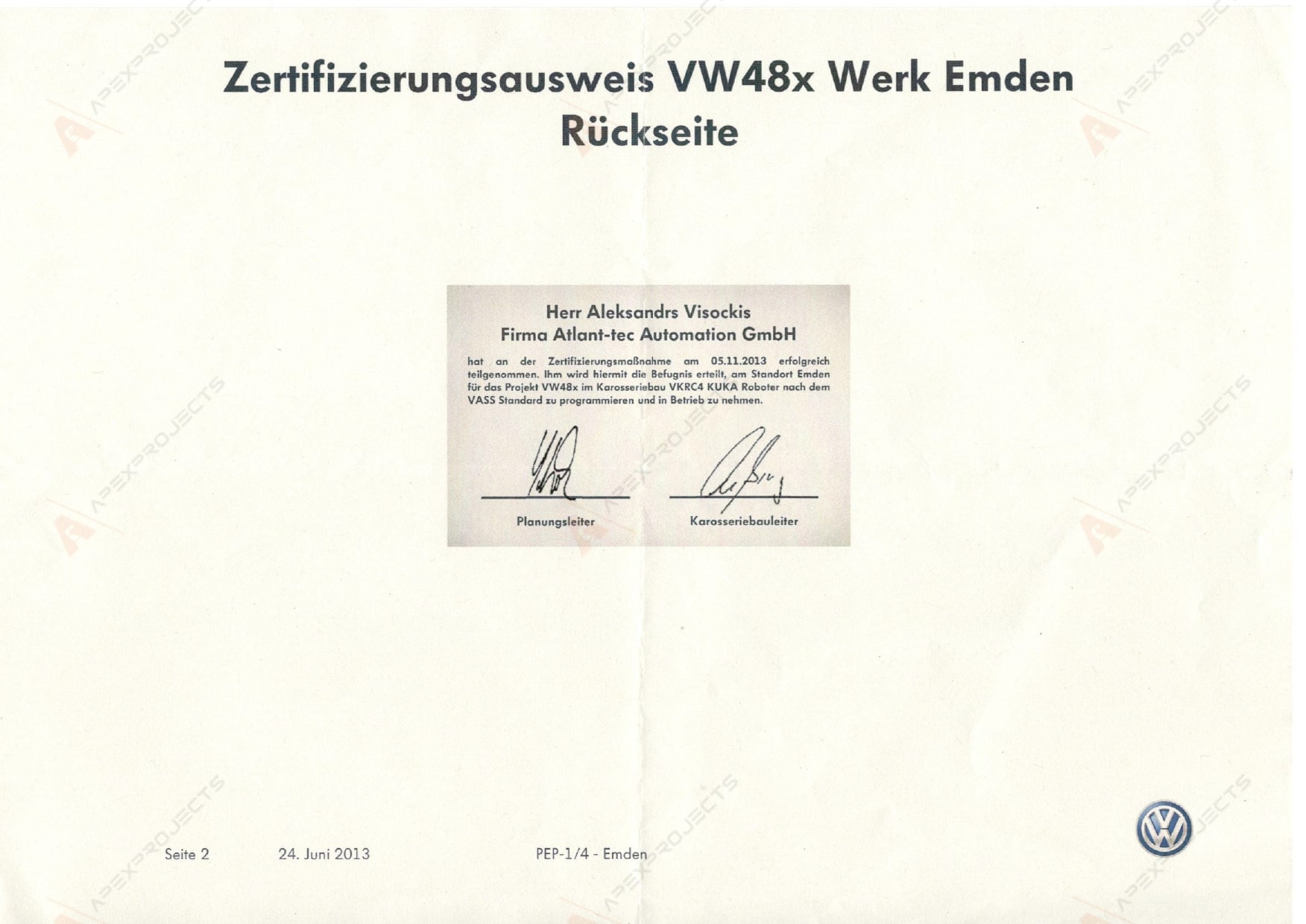 VASS Standart Certificate – Project VW48x in Bodyshop VKRC4 KUKA Robot_page-0001-min
